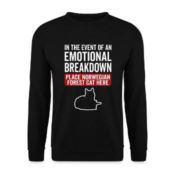 Emotional - Norwegische Waldkatze - Unisex Pullover - Schwarz - Vorne - Alina (178cm) & Michal (187cm)