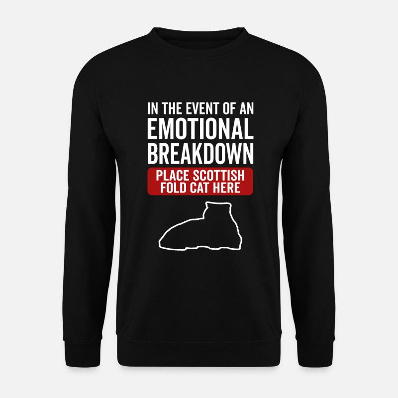 Emotional - Scottish Folding Cat - Unisex Sweatshirt - black