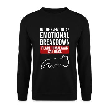 Emotional - Himalaya-Katze - Unisex Pullover - Schwarz - Vorne - Alina (178cm) & Michal (187cm)