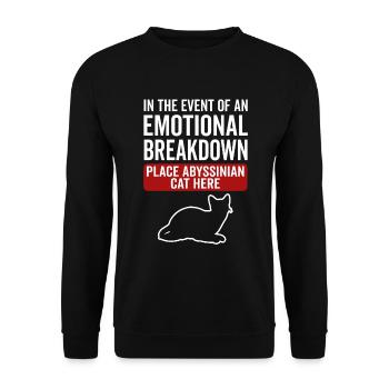 Emotional - Abyssinian Cat - Unisex Sweatshirt - black - Front - Alina (178cm) & Michal (187cm)
