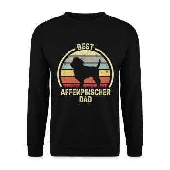 Bester Hund Dad - Affenpinscher - Unisex Pullover - Schwarz - Vorne - Alina (178cm) & Michal (187cm)