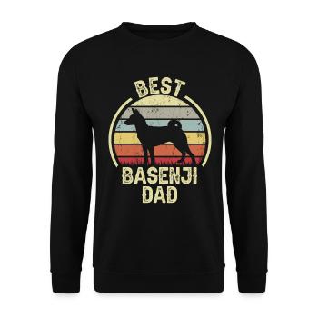 Bester Hund Dad - Basenji - Unisex Pullover - Schwarz - Vorne - Alina (178cm) & Michal (187cm)
