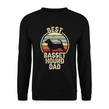 Bester Hund Dad - Basset Hound - Unisex Pullover - Schwarz - Vorne - Alina (178cm) & Michal (187cm)