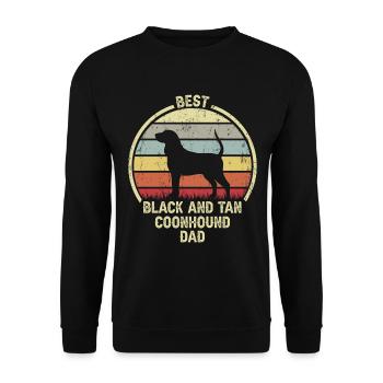 Bester Hundevater - Black And Tan Coonhound - Unisex Pullover - Schwarz - Vorne - Alina (178cm) & Michal (187cm)