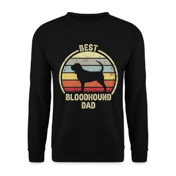 Bester Hund Dad - Bluthund - Unisex Pullover - Schwarz - Vorne - Alina (178cm) & Michal (187cm)