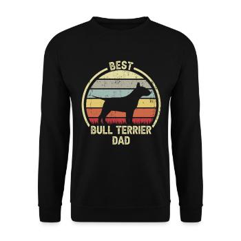 Bester Hundevater - Bullterrier - Unisex Pullover - Schwarz - Vorne - Alina (178cm) & Michal (187cm)