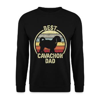 Meilleur père chien - Cavachon - Sweat-shirt Unisexe - noir - Devant - Alina (178cm) & Michal (187cm)