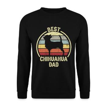 Best Dog Father - Chihuahua - Unisex Sweatshirt - black - Front - Alina (178cm) & Michal (187cm)