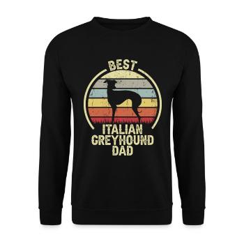Bester Hundevater - Italienischer Windhund - Unisex Pullover - Schwarz - Vorne - Alina (178cm) & Michal (187cm)