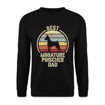Bester Hundevater - Zwergpinscher - Unisex Pullover - Schwarz - Vorne - Alina (178cm) & Michal (187cm)