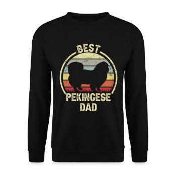 Meilleur père chien - Pékinois - Sweat-shirt Unisexe - noir - Devant - Alina (178cm) & Michal (187cm)