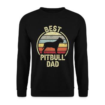 Bester Hundevater - Pitbull - Unisex Pullover - Schwarz - Vorne - Alina (178cm) & Michal (187cm)