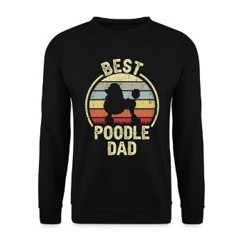 Bester Hund Dad - Pudel - Unisex Pullover - Schwarz - Vorne - Alina (178cm) & Michal (187cm)
