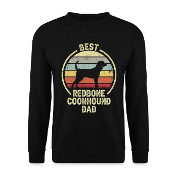 Bester Hundevater - Redbone Coonhound - Unisex Pullover - Schwarz - Vorne - Alina (178cm) & Michal (187cm)