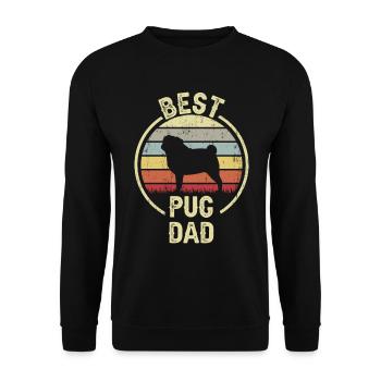 Bester Hund Dad - Mops - Unisex Pullover - Schwarz - Vorne - Alina (178cm) & Michal (187cm)