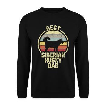 Meilleur père chien - Husky sibérien - Sweat-shirt Unisexe - noir - Devant - Alina (178cm) & Michal (187cm)