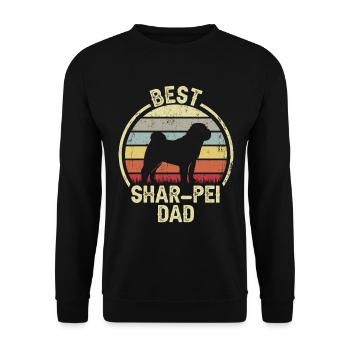 Bester Hund Dad - Shar -Pei - Unisex Pullover - Schwarz - Vorne - Alina (178cm) & Michal (187cm)