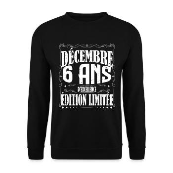 meilleur Cadeau d'anniversaire, Décembre 6 Ans. - Sweat-shirt Unisexe - noir - Devant - Alina (178cm) & Michal (187cm)