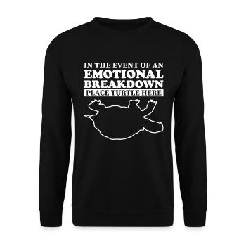 Emotional - Papa Mama Turtle - Unisex Pullover - Schwarz - Vorne - Alina (178cm) & Michal (187cm)