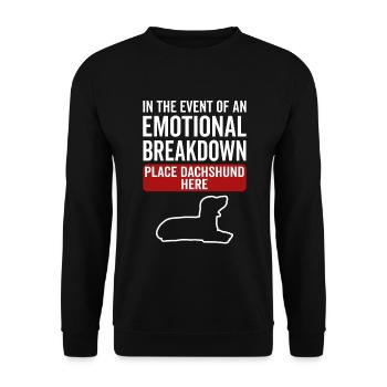 Émotionnel - Teckel pour chien - Sweat-shirt Unisexe - noir - Devant - Alina (178cm) & Michal (187cm)