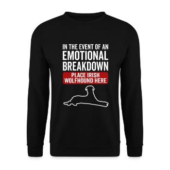 Émotionnel - Chien Irish Wolfhound - Sweat-shirt Unisexe - noir - Devant - Alina (178cm) & Michal (187cm)