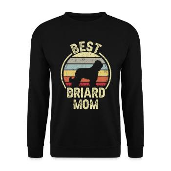 Hund Mom - Briarde - Unisex Pullover - Schwarz - Vorne - Alina (178cm) & Michal (187cm)