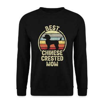 Dog Mom - Chinese Crested - Unisex Sweatshirt - black - Front - Alina (178cm) & Michal (187cm)