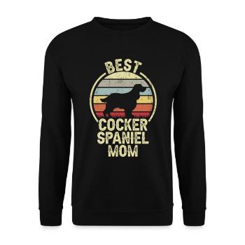 Hund Mom - Cocker Spaniel - Unisex Pullover - Schwarz - Vorne - Alina (178cm) & Michal (187cm)