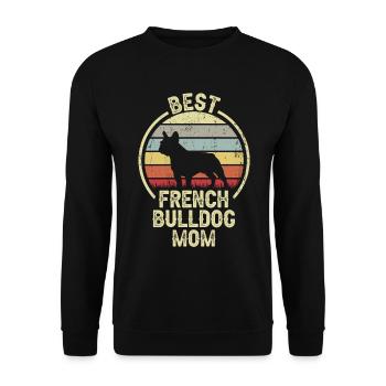 Mère chien - Français Bulldog - Sweat-shirt Unisexe - noir - Devant - Alina (178cm) & Michal (187cm)