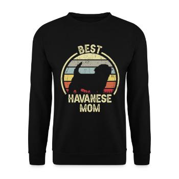 Hund Mom - Havanese - Unisex Pullover - Schwarz - Vorne - Alina (178cm) & Michal (187cm)