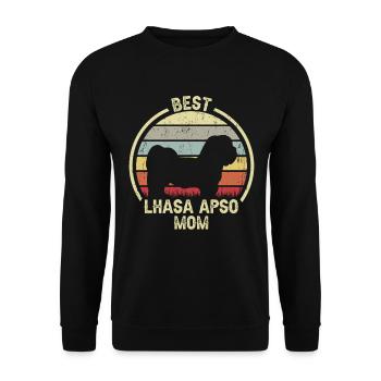 Maman chien - Lhassa Apso - Sweat-shirt Unisexe - noir - Devant - Alina (178cm) & Michal (187cm)