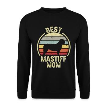 Hund Mom - Mastiff - Unisex Pullover - Schwarz - Vorne - Alina (178cm) & Michal (187cm)