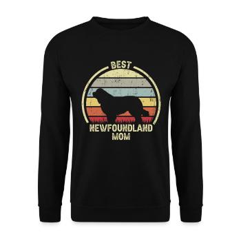 Hund Mom - Neufundland - Unisex Pullover - Schwarz - Vorne - Alina (178cm) & Michal (187cm)