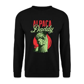 Alpaga Papa Père - Papa Alpaga - Sweat-shirt Unisexe - noir - Devant - Alina (178cm) & Michal (187cm)