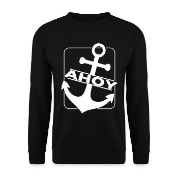 Ahoi Segeln Anker - Unisex Pullover - Schwarz - Vorne - Alina (178cm) & Michal (187cm)