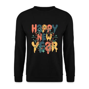 Bonne année - Frohes Neues Jahr - Sweat-shirt Unisexe - noir - Devant - Alina (178cm) & Michal (187cm)