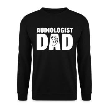 Job - Audiologe Papa - Unisex Pullover - Schwarz - Vorne - Alina (178cm) & Michal (187cm)