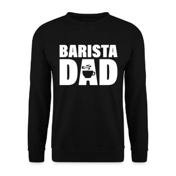 Job - Barista Dad - Unisex Sweatshirt - black - Front - Alina (178cm) & Michal (187cm)