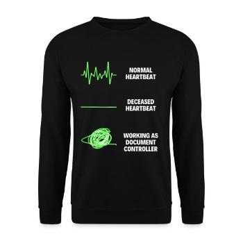 Document Controller Business Documents Responsible - Unisex Pullover - Schwarz - Vorne - Alina (178cm) & Michal (187cm)
