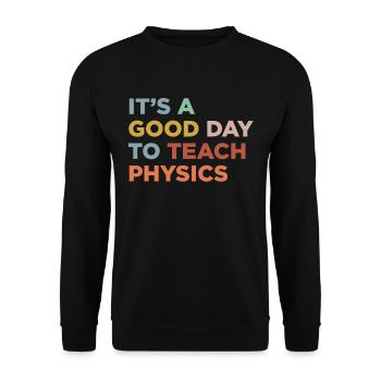 Physiklehrer Unterrichten - Unisex Pullover - Schwarz - Vorne - Alina (178cm) & Michal (187cm)