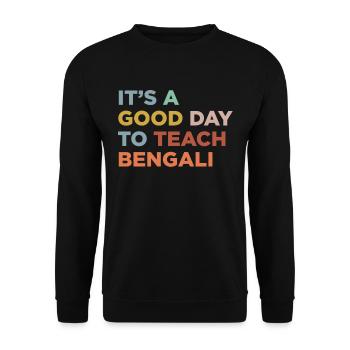 Unterrichten Sie Den Bengalischen Lehrer - Unisex Pullover - Schwarz - Vorne - Alina (178cm) & Michal (187cm)
