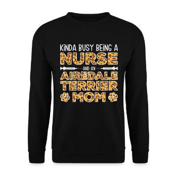 Mère Nourrice Chien - Airedale Terrier - Sweat-shirt Unisexe - noir - Devant - Alina (178cm) & Michal (187cm)
