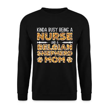Sister dog mother - Belgian shepherd - Unisex Sweatshirt - black - Front - Alina (178cm) & Michal (187cm)