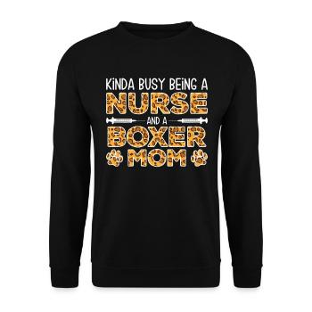 Krankenschwester Hunde Mutter - Boxer - Unisex Pullover - Schwarz - Vorne - Alina (178cm) & Michal (187cm)