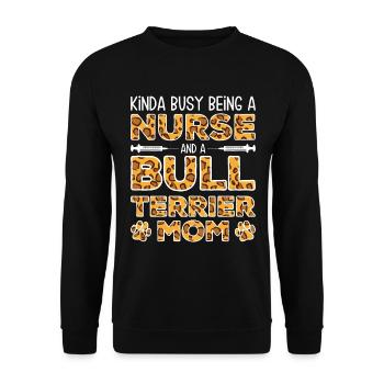 Sister Dog Mother - Bull Terrier - Unisex Sweatshirt - black - Front - Alina (178cm) & Michal (187cm)
