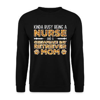 Krankenschwester-Hundemutter - Chesapeake Bay - Unisex Pullover - Schwarz - Vorne - Alina (178cm) & Michal (187cm)