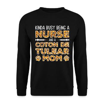 Nurse Dog Mother - Coton De Tulear - Unisex Sweatshirt - black - Front - Alina (178cm) & Michal (187cm)