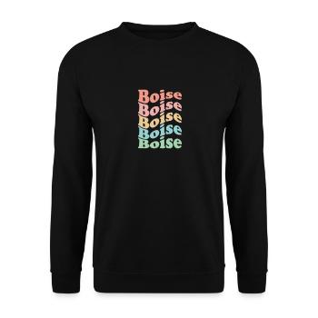 Vintage 70s Hippie USA City - Retro Boise - Unisex Sweatshirt - black - Front - Alina (178cm) & Michal (187cm)