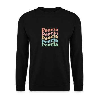 Vintage 70s Hippie USA City - Retro Peoria - Sweat-shirt Unisexe - noir - Devant - Alina (178cm) & Michal (187cm)