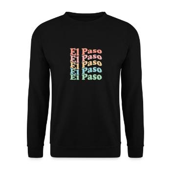 Vintage 70s Hippie USA City - Retro El Paso - Unisex Sweatshirt - black - Front - Alina (178cm) & Michal (187cm)